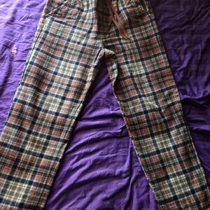 Vans Brown and Black Plaid Elastic Pants